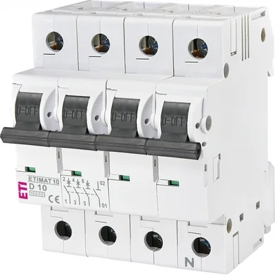 Interruttore automatico ETIMAT 10 3p+N D10