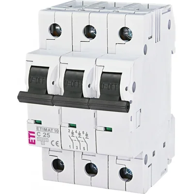 Interruttore automatico ETIMAT10 3P 10kA C 25A