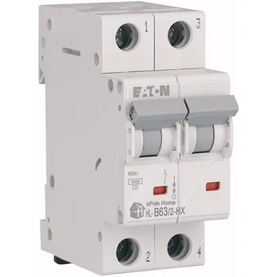 Interruttore automatico HN-B63/2 6kA, In=63A, caratteristica B, bipolare. Serie HN