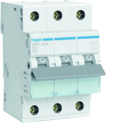 Interruttore automatico magnetotermico 6kA B tripolare 32A