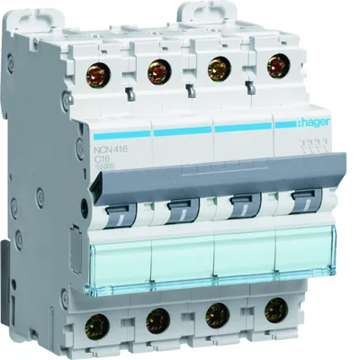 Interruttore automatico MCB 10kA 4 poli 16A Caratteristica C