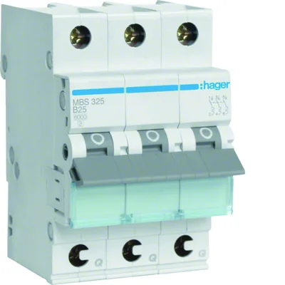 Interruttore automatico MCB 6kA 3P B 25A QuickConnect