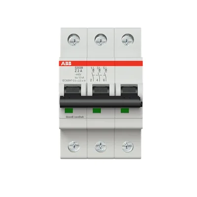 Interruttore automatico S203M-Z2 | 3P | Carattere Z | 2A | 10kA | CA |
