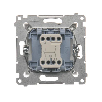 Interruttore bipolare con retroilluminazione LED (modulo) 10A, 250V, connettori rapidi, oro (metallizzato)