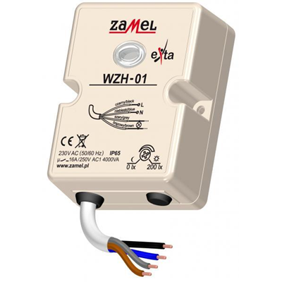 Interruttore crepuscolare da parete con sonda 230V AC IP65 TIPO: wzh-01