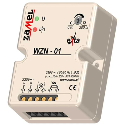 Interruttore crepuscolare da parete senza sonda 230V AC, tipo: WZN-01