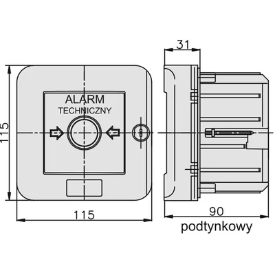 Interruttore di allarme WAZp-4s 4 percorsi di corrente 12A NC-NO NC-NO ALLARME, montaggio a incasso, automatico, con blocco