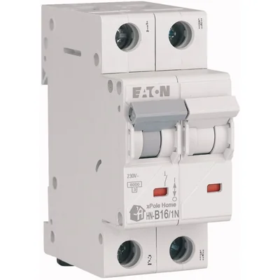Interruttore di sovracorrente HN-B16/1N 6kA, In=16A, tipo B, polo 1+N. Serie HN