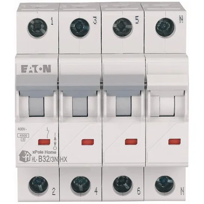 Interruttore di sovracorrente HN-B32/3N 6kA, In=32A, tipo B, 3+N poli. Serie HN