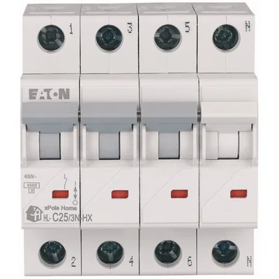 Interruttore di sovracorrente HN-C25/3N 6kA, In=25A, caratteristica C, 3+N poli. Serie HN