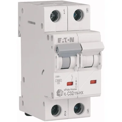 Interruttore di sovracorrente HN-C32/1N 6kA, In=32A, caratteristica C, polo 1+N. Serie HN