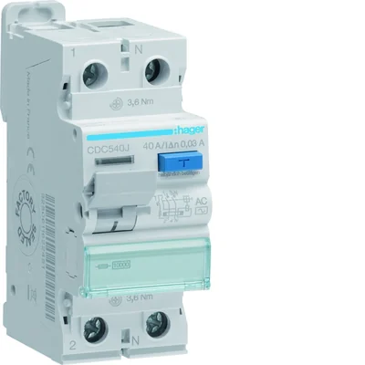 Interruttore differenziale 1P+N 40A 30mA 10kA CA