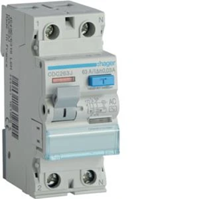 Interruttore differenziale differenziale 2P 63A/30mA Tipo AC