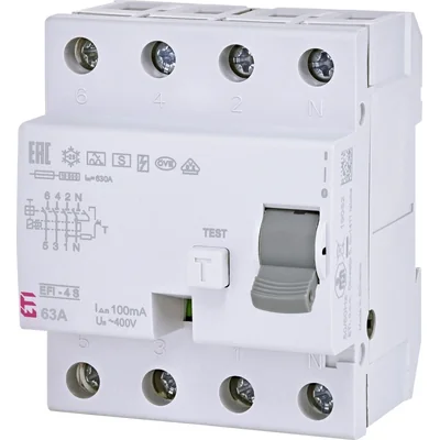 Interruttore differenziale EFI-4 A S 63/0.1 - selettivo