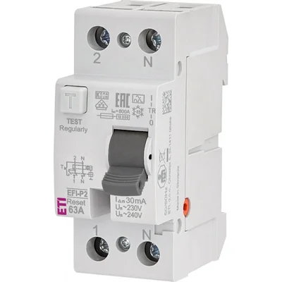 Interruttore differenziale EFI-P2R A 63/0.03 con funzione di ripristino