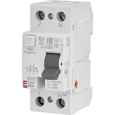 Interruttore differenziale EFI-P2R A 80/0.1 con funzione di ripristino