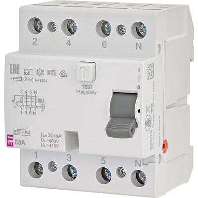 Interruttore differenziale EFI-P4 415V 63/0,03A