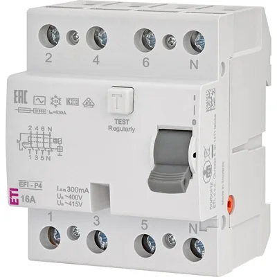 Interruttore differenziale EFI-P4 AC 16/0.3