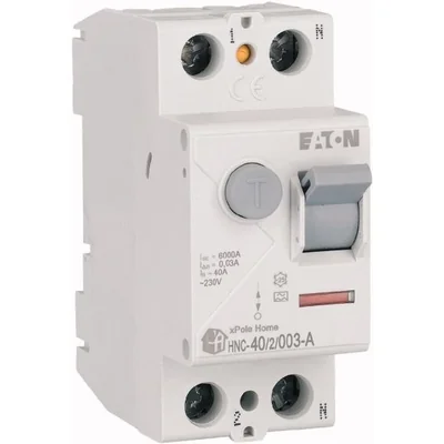 Interruttore differenziale HNC-40/2/003-A 6kA, In=40A, IΔN=0.03A, Tipo A, bipolare. Serie HNC