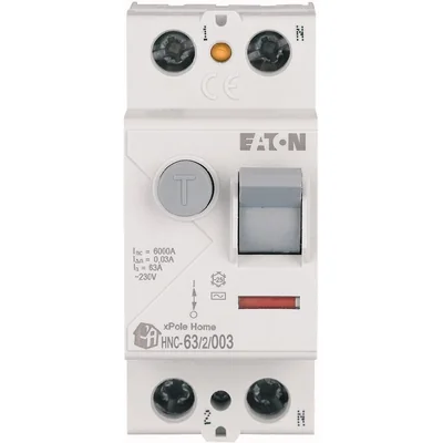 Interruttore differenziale HNC-63/2/003 6kA, In=63A, IΔN=0.03A, Tipo AC, 2 poli. Serie HNC