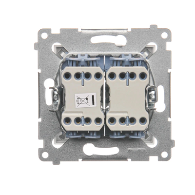 Interruttore doppia croce, 2 tasti (modulo) 230, bianco