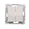 Interruttore doppia croce, 2 tasti (modulo) 230, bianco