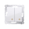 Interruttore doppia croce, 2 tasti (modulo) 230, bianco