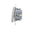 Interruttore doppia croce, 2 tasti (modulo), 230V, argento metallizzato