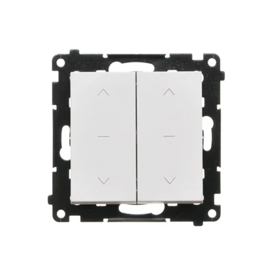 Interruttore doppio per tapparella Simon 55 WMDL-0106L2-111, tre posizioni, 1-0-2 (modulo), 10 A, 250 V~, connettori rapidi; bianco opaco