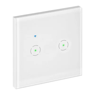 Interruttore doppio Wi-Fi a incasso Tuya Smart Home, bianco
