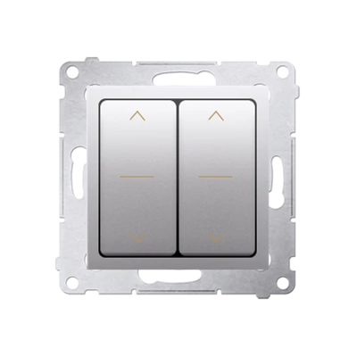 Interruttore (modulo) doppia tenda 230V, connettori rapidi. , argento metallizzato
