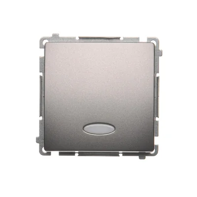 Interruttore (modulo) unipolare con indicatore di attivazione, 230V, inox metallizzato