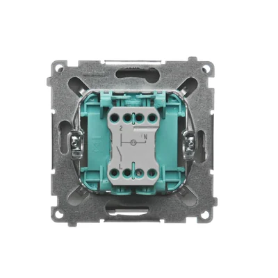 Interruttore (modulo) unipolare con spia di intervento, 230V, satinato metallizzato