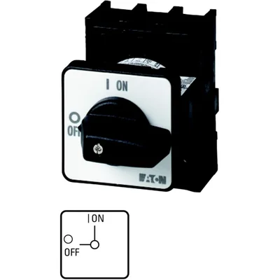 Interruttore on-off P1-25/E/N, 3 poli + N, 25 A, montaggio superficiale, manopola nera, non bloccabile