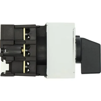 Interruttore on-off P1-32/IVS, 3 poli, 32 A, montaggio su guida TH, manopola nera, opzione non bloccabile