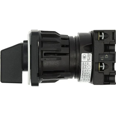 Interruttore on-off T0-1-102/EZ, 2 poli, 20 A, 90 °, montaggio superficiale 22,3 mm, manopola nera, non bloccabile