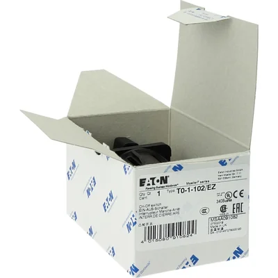 Interruttore on-off T0-1-102/EZ, 2 poli, 20 A, 90 °, montaggio superficiale 22,3 mm, manopola nera, non bloccabile