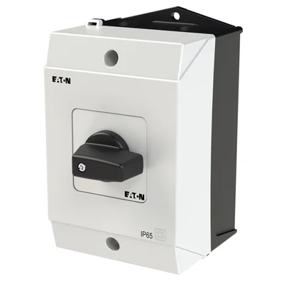 Interruttore on-off T0-1-8200/I1, monopolare, 20 A, 90 °, in custodia IP65, manopola nera, non bloccabile