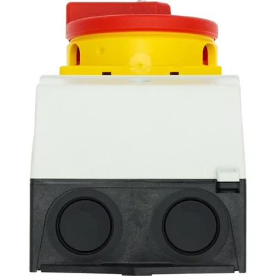 Interruttore on-off T0-2-8900/I1/SVB, 3 poli + N, 20 A, 90 °, in custodia IP65, manopola rosso-gialla con lucchetto