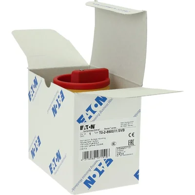 Interruttore on-off T0-2-8900/I1/SVB, 3 poli + N, 20 A, 90 °, in custodia IP65, manopola rosso-gialla con lucchetto