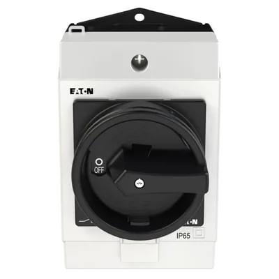 Interruttore on-off T0-2-8900/I1/SVB-SW, 3 poli + N, 20 A, 90 °, in custodia IP65, manopola nera con lucchetto