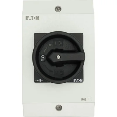 Interruttore on-off T3-4-8344/I2/SVB-SW, 8 poli, 32 A, 90 °, in custodia IP65, manopola nera con lucchetto