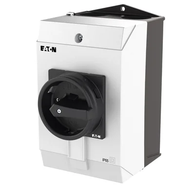 Interruttore on-off T3-4-8344/I2/SVB-SW, 8 poli, 32 A, 90 °, in custodia IP65, manopola nera con lucchetto