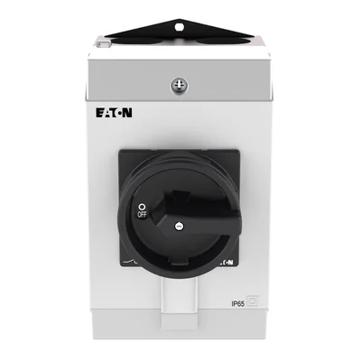 Interruttore on-off T3-4-8344/I2/SVB-SW, 8 poli, 32 A, 90 °, in custodia IP65, manopola nera con lucchetto