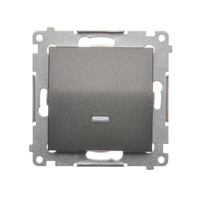 Interruttore per scale Simon 54 WMDL-0610xU-048 con retroilluminazione a LED senza pittogrammi (modulo) 10AX, 250V~, connettori rapidi; antracite