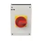Interruttore principale P3-63/I4/SVB/HI11, 3 poli +1NO+1NC, 63 A, in custodia IP65, manopola rosso-gialla con lucchetto
