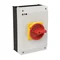 Interruttore principale P3-63/I4/SVB/HI11, 3 poli +1NO+1NC, 63 A, in custodia IP65, manopola rosso-gialla con lucchetto