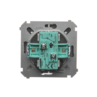 Interruttore scale doppio con retroilluminazione (modulo) 230V, inox metallizzato