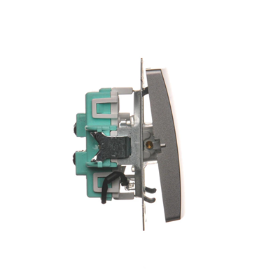 Interruttore scale doppio con retroilluminazione (modulo) 230V, inox metallizzato