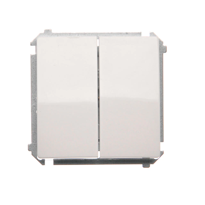 Interruttore scale doppio (modulo) 10A 250V, morsetti a vite, bianco